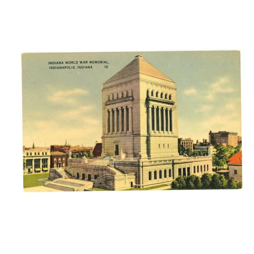 Vintage Postcard Indianapolis Indiana‎ World War Memorial USA Travel Unposted